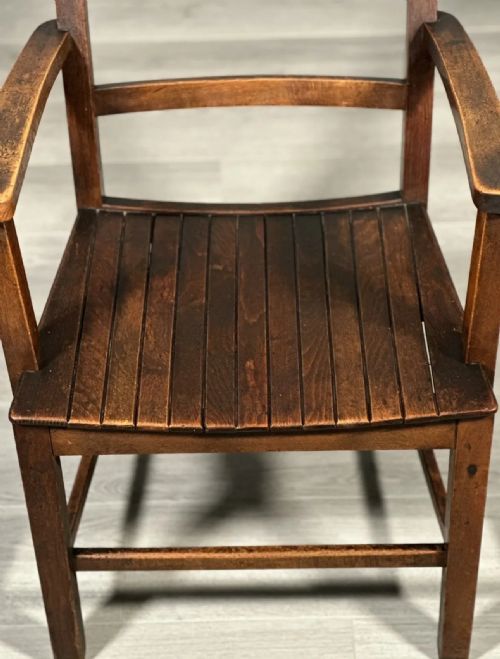 ANTIQUE HMOW OAK DESK CHAIR C1930 - ADDITIONAL PHOTO 11