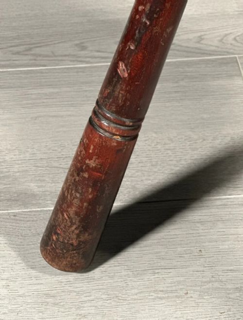 ANTIQUE 3 LEGGED STOOL WITH POKER WORK TOP - ADDITIONAL PHOTO 8
