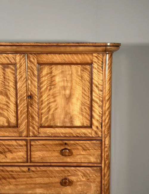 19TH CENTURY SATIN BIRCH HOUSEKEEPERS CUPBOARD - ADDITIONAL PHOTO 8