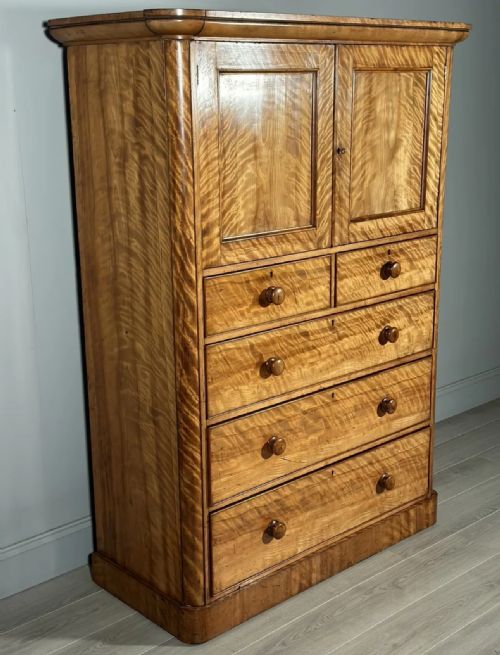 19TH CENTURY SATIN BIRCH HOUSEKEEPERS CUPBOARD - ADDITIONAL PHOTO 9