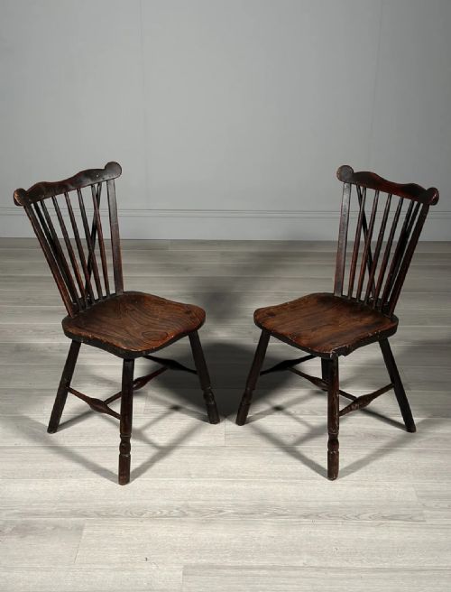 a pair of antique elm kitchen chairs c1850 - CATEGORY: ANTIQUE CHAIRS - DATED 19TH CENTURY