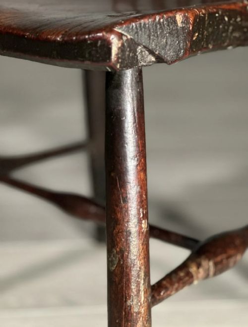 A PAIR OF ANTIQUE ELM KITCHEN CHAIRS C1850 - ADDITIONAL PHOTO 13