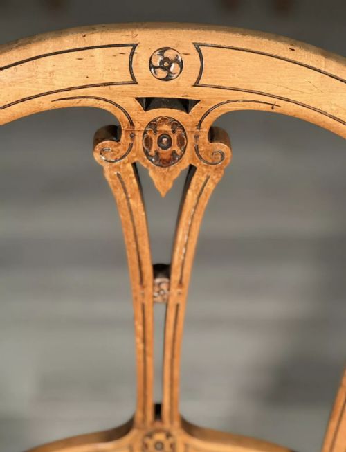 SET OF 4 19TH CENTURY BIRDS EYE MAPLE AESTHETIC MOVEMENT DINING CHAIRS C1870 - ADDITIONAL PHOTO 2