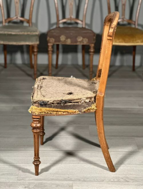 SET OF 4 19TH CENTURY BIRDS EYE MAPLE AESTHETIC MOVEMENT DINING CHAIRS C1870 - ADDITIONAL PHOTO 4