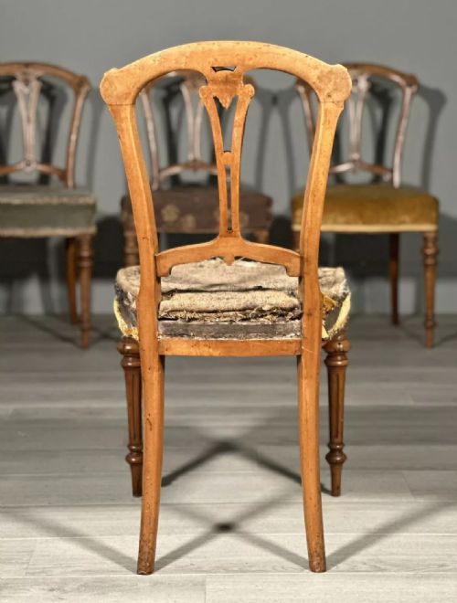 SET OF 4 19TH CENTURY BIRDS EYE MAPLE AESTHETIC MOVEMENT DINING CHAIRS C1870 - ADDITIONAL PHOTO 6