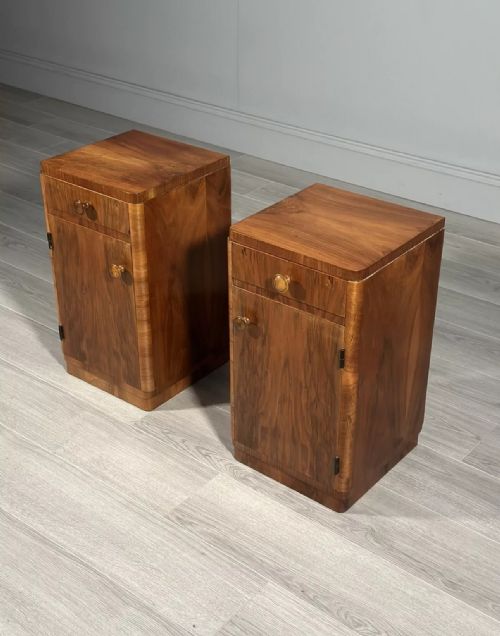BURR WALNUT ART DECO BEDSIDE CABINETS - ADDITIONAL PHOTO 6