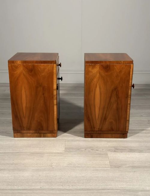 BURR WALNUT ART DECO BEDSIDE CABINETS - ADDITIONAL PHOTO 8
