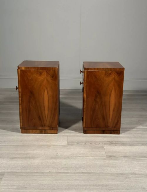 BURR WALNUT ART DECO BEDSIDE CABINETS - ADDITIONAL PHOTO 9