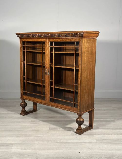 antique pollard oak bookcase c1900 - CATEGORY: ANTIQUE BOOKCASES - DATED 1900
