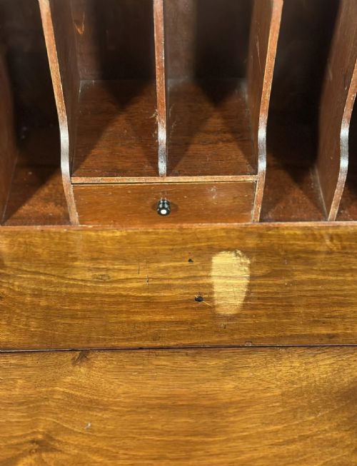 SMALL ANTIQUE BURR WALNUT WRITING BUREAU C1930 - ADDITIONAL PHOTO 5