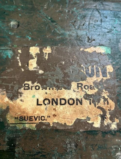 ANTIQUE WHITE STAR LINE SHIP CHEST C1910 - ADDITIONAL PHOTO 8