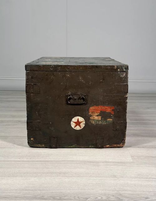 ANTIQUE WHITE STAR LINE SHIP CHEST C1910 - ADDITIONAL PHOTO 9