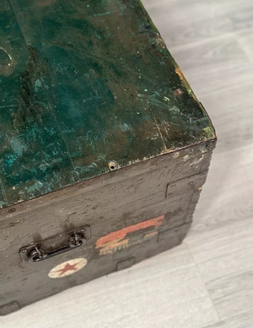 ANTIQUE WHITE STAR LINE SHIP CHEST C1910 - ADDITIONAL PHOTO 10