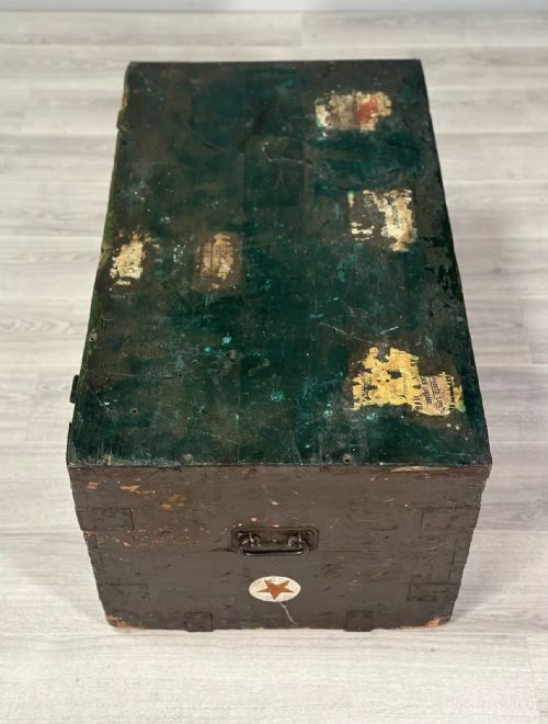 ANTIQUE WHITE STAR LINE SHIP CHEST C1910 - ADDITIONAL PHOTO 12