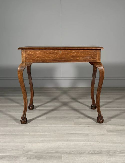 SMALL VICTORIAN OAK WRITING DESK - ADDITIONAL PHOTO 3