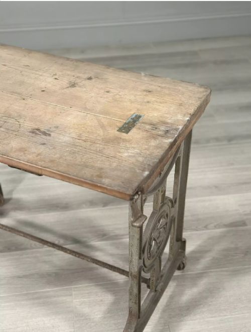 ANTIQUE INDUSTRIAL TABLE - ADDITIONAL PHOTO 1