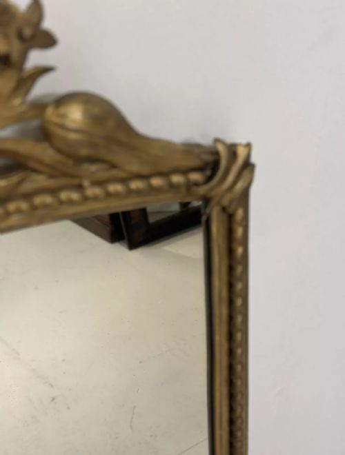 LARGE ANTIQUE ENGLISH GILT OVERMANTLE MIRROR C1850 - ADDITIONAL PHOTO 6