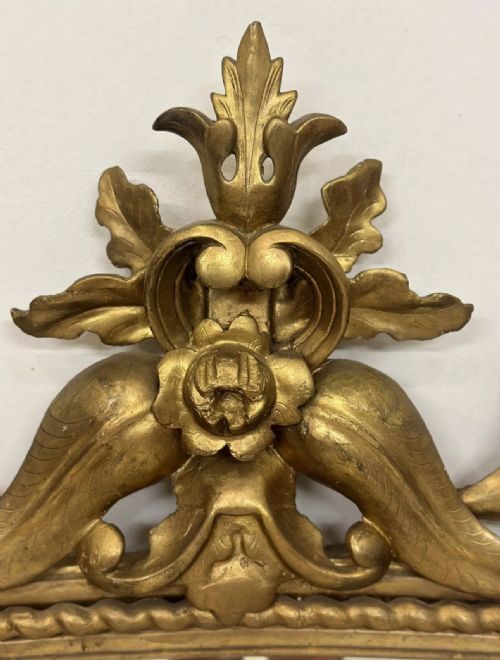 LARGE ANTIQUE ENGLISH GILT OVERMANTLE MIRROR C1850 - ADDITIONAL PHOTO 10
