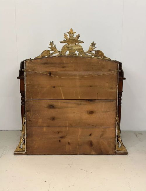 LARGE ANTIQUE ENGLISH GILT OVERMANTLE MIRROR C1850 - ADDITIONAL PHOTO 11
