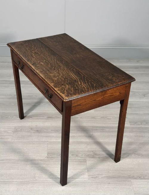 ANTIQUE GEORGIAN OAK ELM SIDE TABLE - ADDITIONAL PHOTO 2