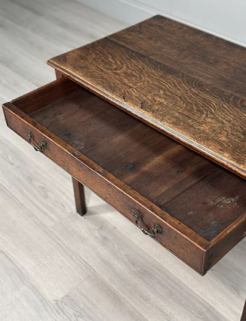 ANTIQUE GEORGIAN OAK ELM SIDE TABLE - ADDITIONAL PHOTO 5
