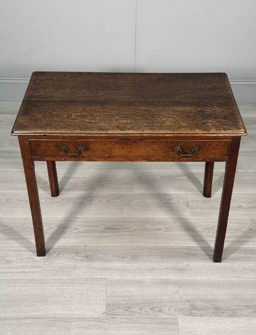ANTIQUE GEORGIAN OAK ELM SIDE TABLE - ADDITIONAL PHOTO 11