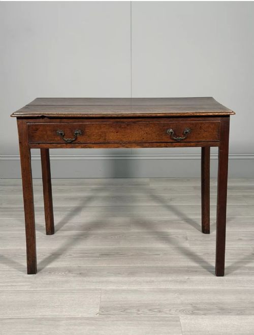 ANTIQUE GEORGIAN OAK ELM SIDE TABLE - ADDITIONAL PHOTO 12
