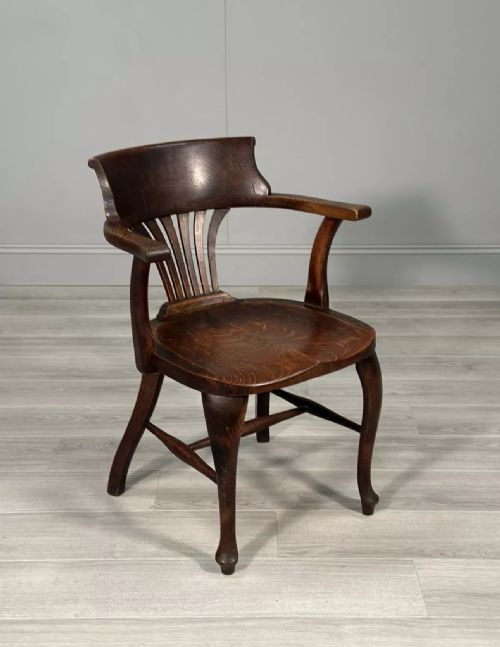 antique oak desk chair c1920 - CATEGORY: ANTIQUE CHAIRS - DATED 1920