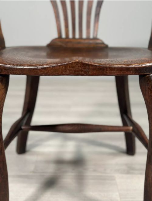 ANTIQUE OAK DESK CHAIR C1920 - ADDITIONAL PHOTO 6