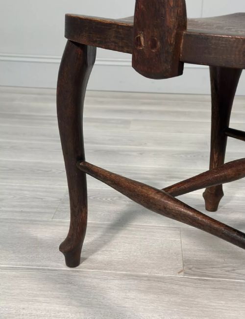 ANTIQUE OAK DESK CHAIR C1920 - ADDITIONAL PHOTO 8