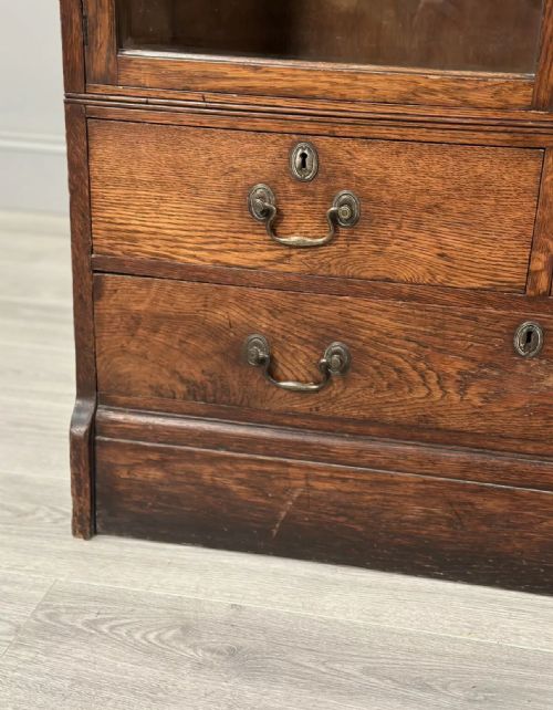 SMALL OAK BARRISTERS BOOKCASE C1910 - ADDITIONAL PHOTO 3