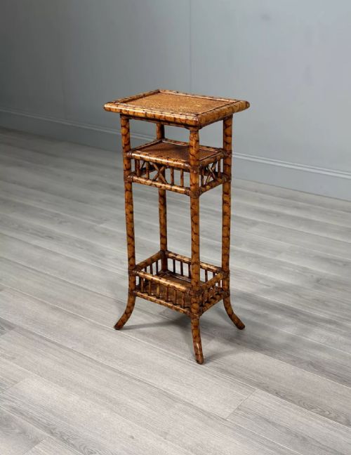 antique tiger bamboo side table - CATEGORY: ANTIQUE CABINETS - DATED 1920