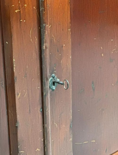 SMALL 19TH CENTURY CAMPAIGN CUPBOARD - ADDITIONAL PHOTO 4