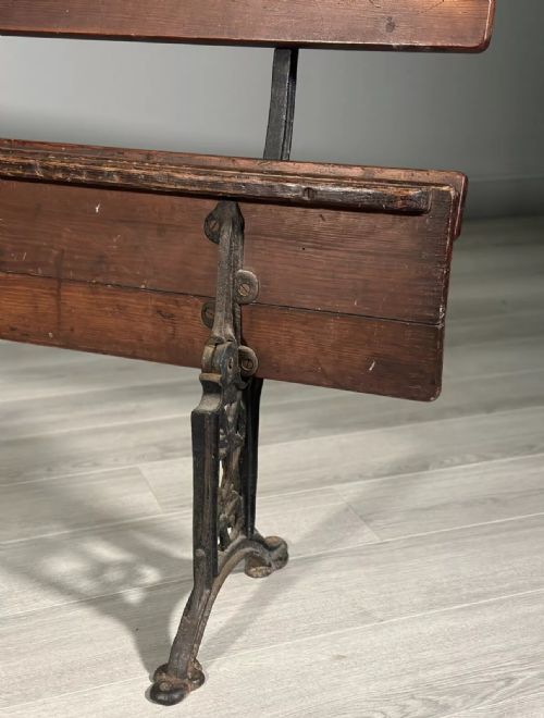 ANTIQUE FOLDING CHURCH BENCH - ADDITIONAL PHOTO 3
