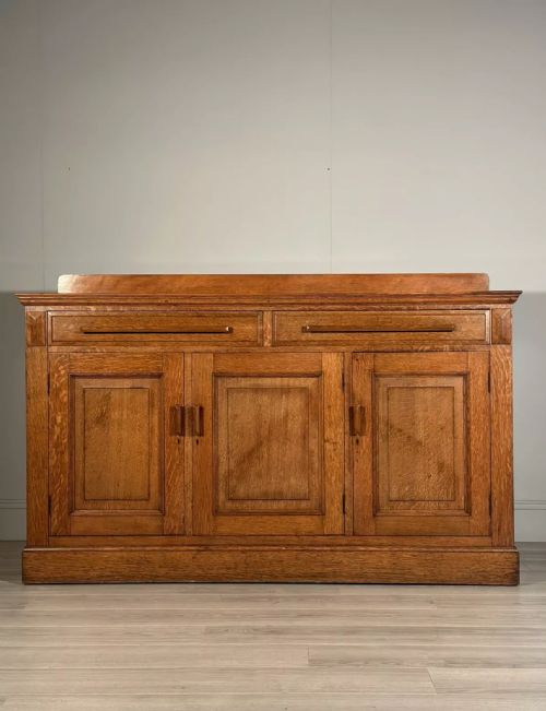 large arts and crafts golden oak sideboard c1920 - CATEGORY: ANTIQUE SIDEBOARDS - DATED 1920