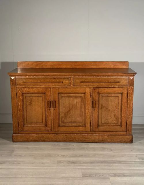 LARGE ARTS AND CRAFTS GOLDEN OAK SIDEBOARD C1920 - ADDITIONAL PHOTO 7