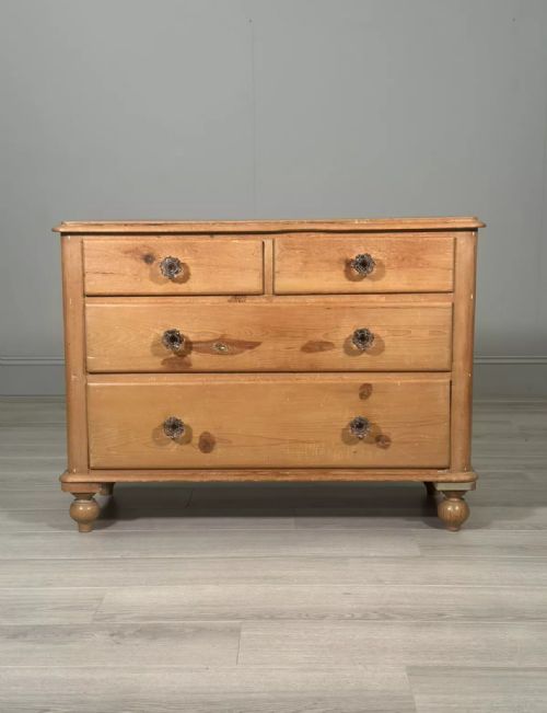 VICTORIAN PINE CHEST OF DRAWERS C1880 - ADDITIONAL PHOTO 5