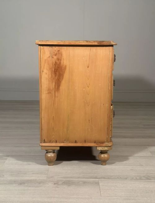 VICTORIAN PINE CHEST OF DRAWERS C1880 - ADDITIONAL PHOTO 9