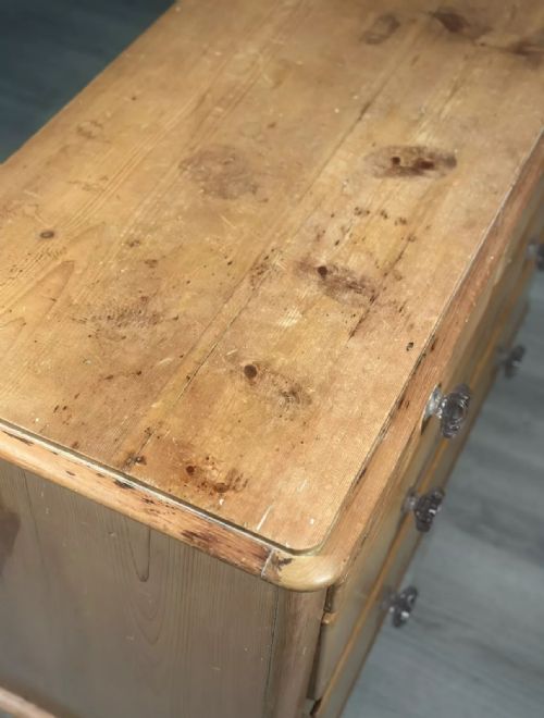 VICTORIAN PINE CHEST OF DRAWERS C1880 - ADDITIONAL PHOTO 11