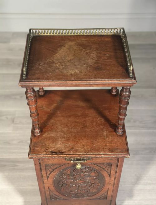 A LATE VICTORIAN AESTHETIC MOVEMENT MAHOGANY FIRESIDE PURDONIUM - ADDITIONAL PHOTO 6