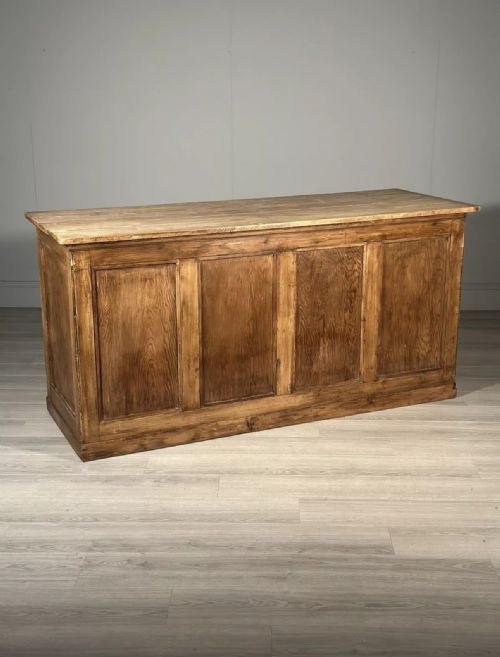 LARGE ANTIQUE PINE SHOP COUNTER - ADDITIONAL PHOTO 1