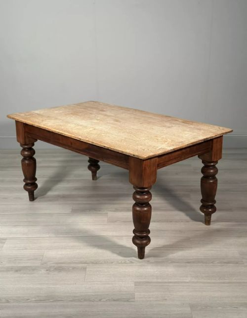 victorian pine top dining table - CATEGORY: ANTIQUE TABLES - DATED 19TH CENTURY