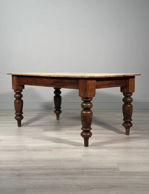 VICTORIAN PINE TOP DINING TABLE - ADDITIONAL PHOTO 1