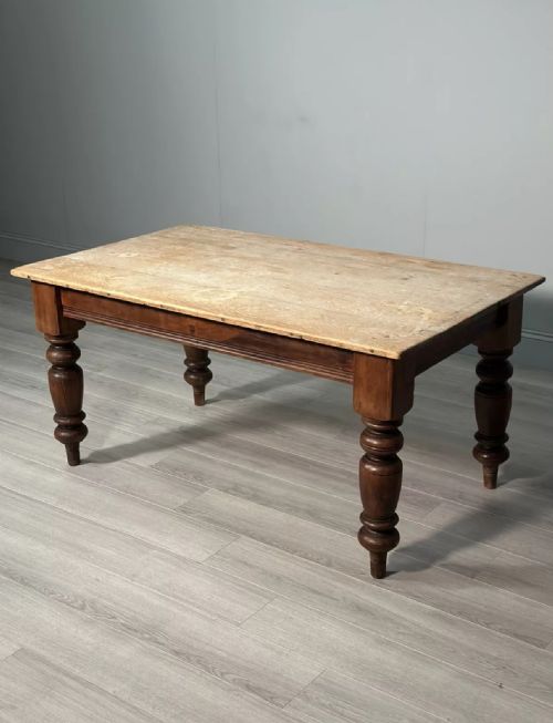 VICTORIAN PINE TOP DINING TABLE - ADDITIONAL PHOTO 3