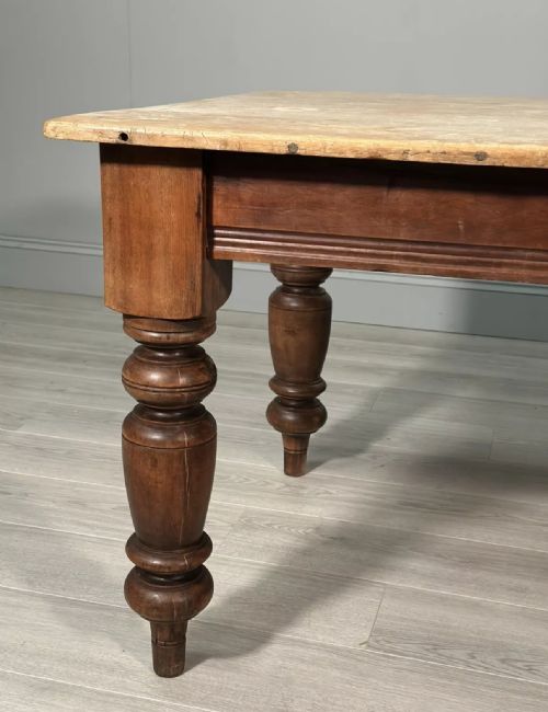 VICTORIAN PINE TOP DINING TABLE - ADDITIONAL PHOTO 4