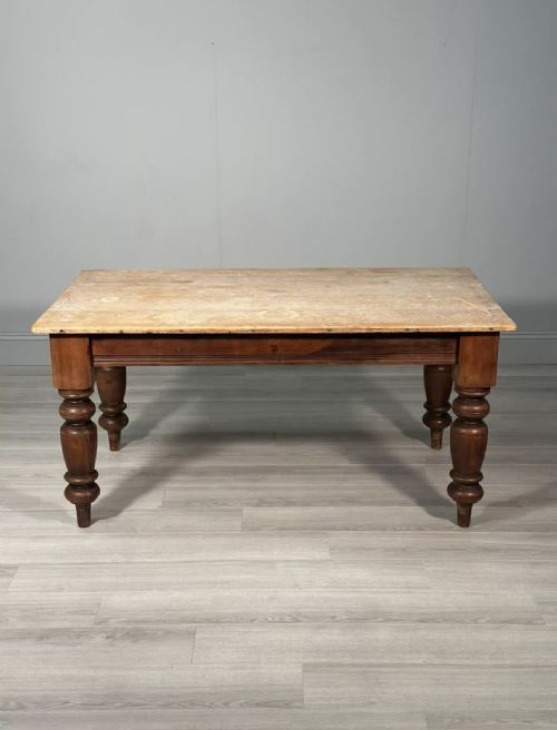 VICTORIAN PINE TOP DINING TABLE - ADDITIONAL PHOTO 5