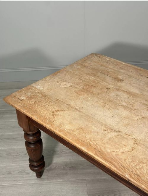 VICTORIAN PINE TOP DINING TABLE - ADDITIONAL PHOTO 6