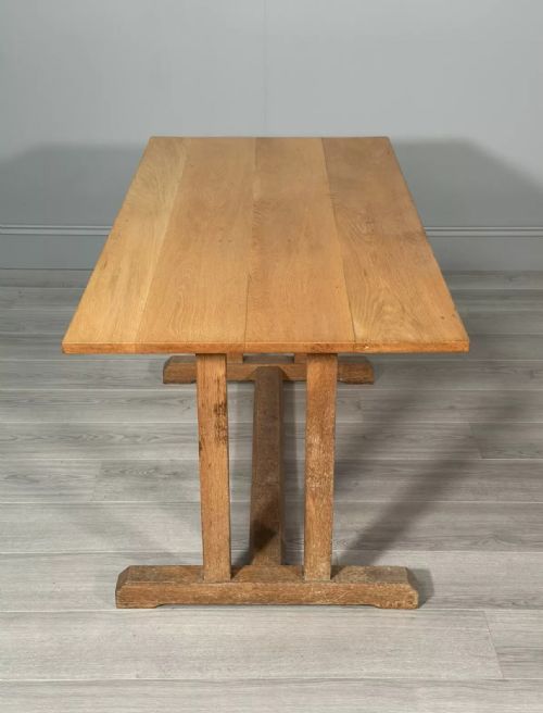 SMALL ARTS AND CRAFTS OAK REFECTORY TABLE C1930 - ADDITIONAL PHOTO 6