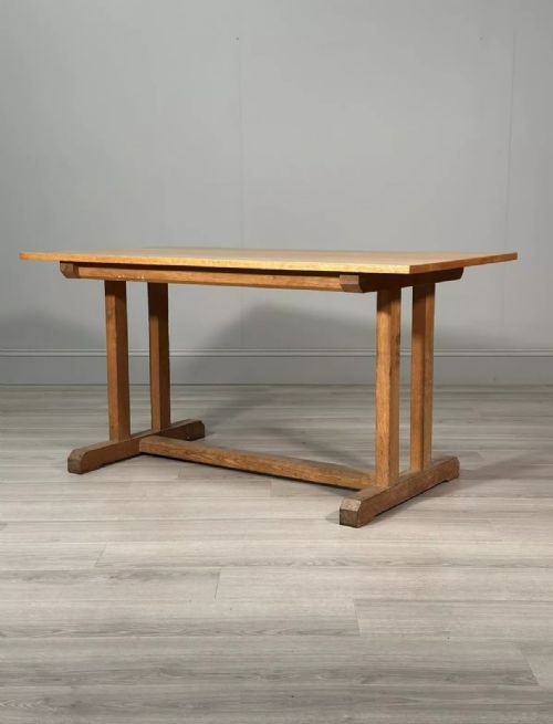 SMALL ARTS AND CRAFTS OAK REFECTORY TABLE C1930 - ADDITIONAL PHOTO 7