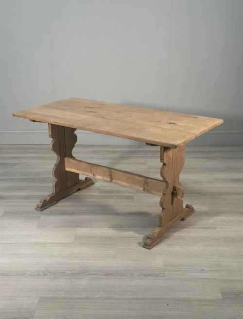 ANTIQUE LIGHT OAK FARMHOUSE DINING TABLE - ADDITIONAL PHOTO 7